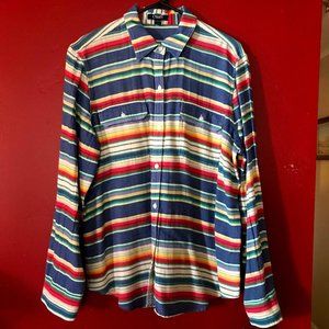 Chaps, Western Saltillo Serape  Blouse, XL